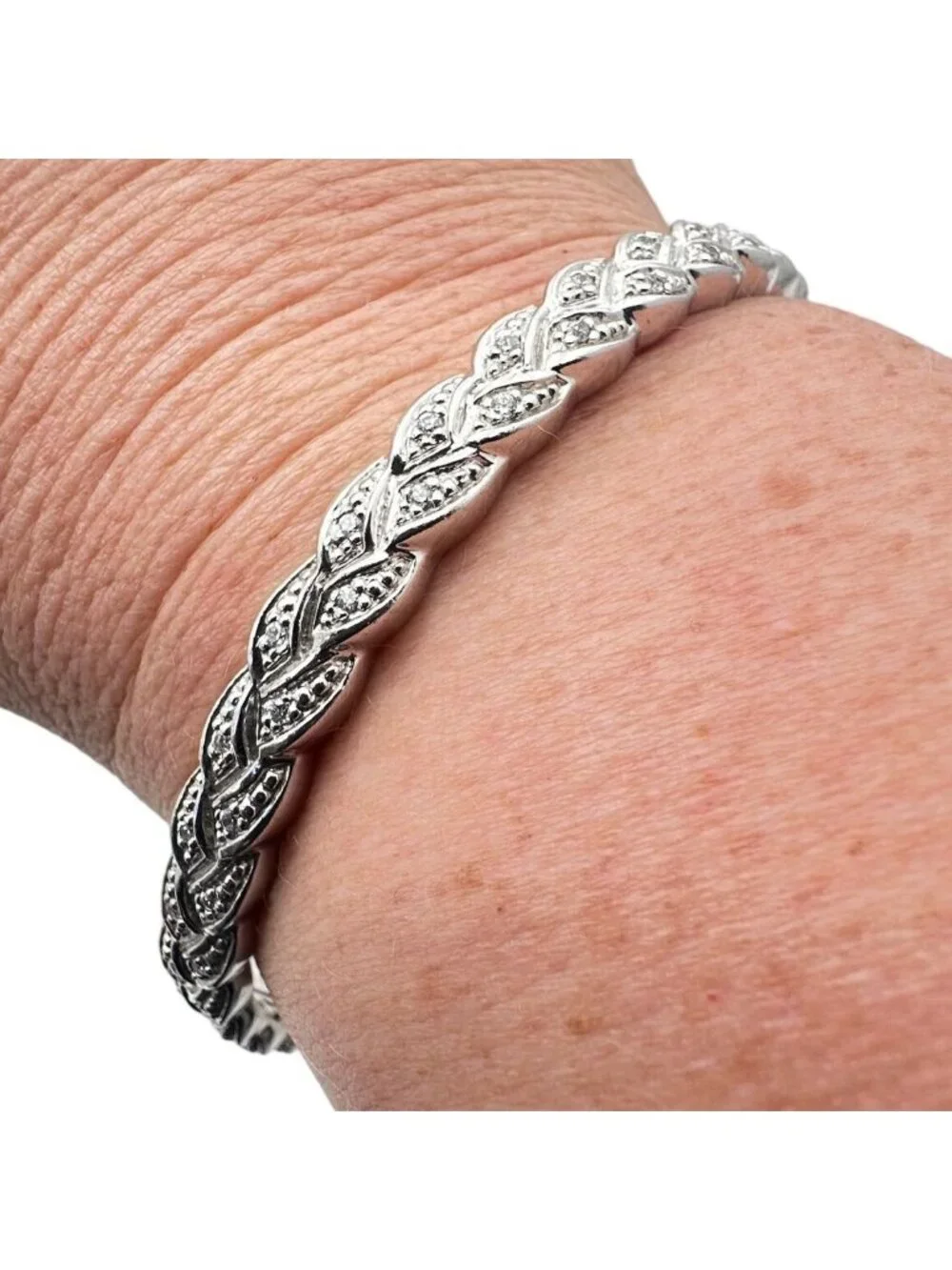 Belle Etoile Bangle Bracelet Sterling Silver Cubic Zirconia